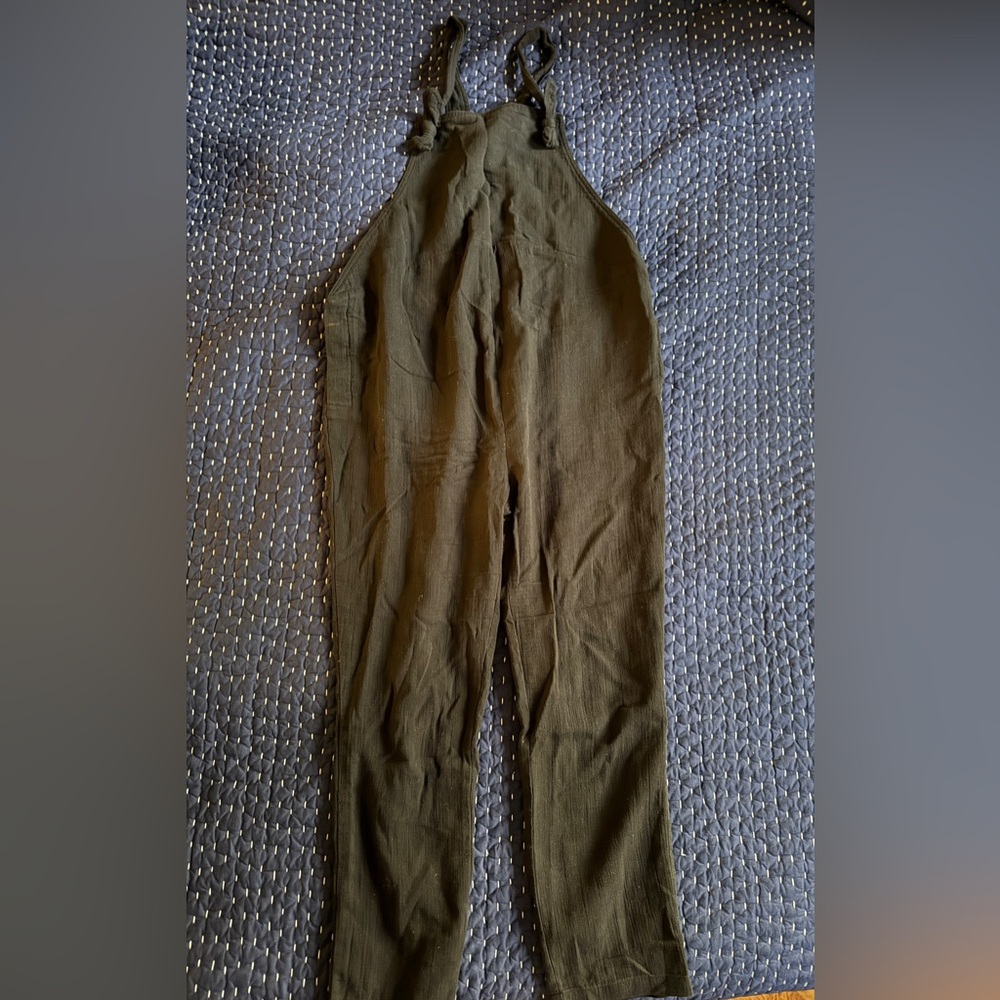 Hatch Linen Maternity Overalls